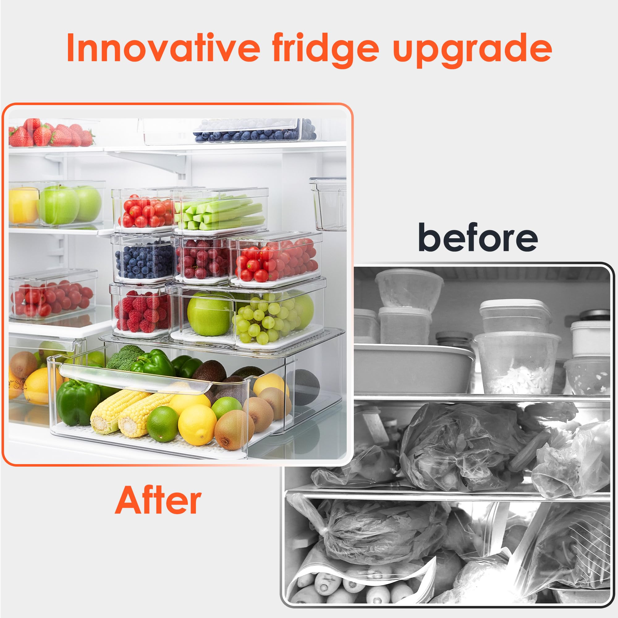 SMRCAD multi-size set organizes cereals, snacks, and produce efficiently.