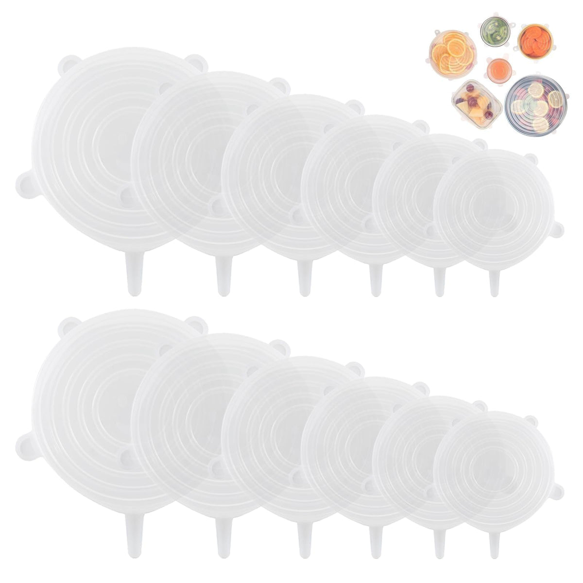 smrtcol silicone stretch lid 2.6-inch cover seals bowls and keeps food fresh