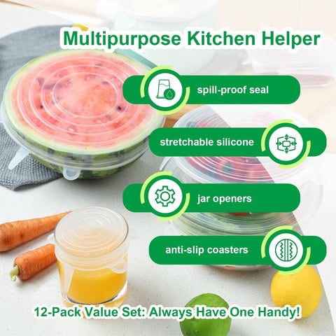 smrtcol silicone stretch lid 4.3-inch cover versatile for bowls, jars, and leftovers