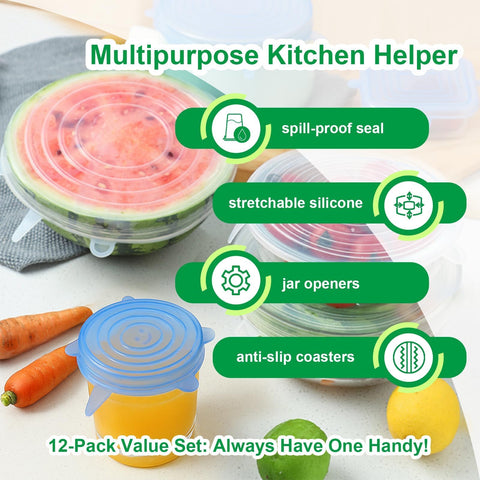 smrtcol silicone stretch lid on a large bowl saves fridge space