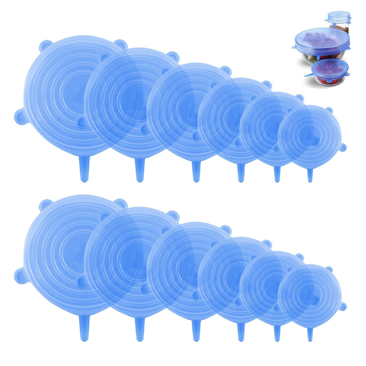 Smrtcol stretch lid 2-6in cover seals bowls to keep leftovers fresh and odors contained.