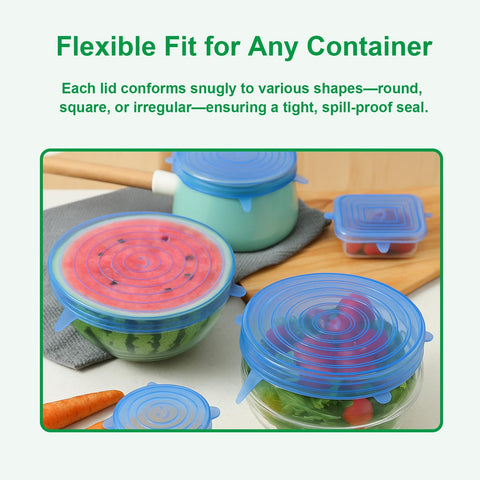 Smrtcol stretch lid 5-5in cover seals large bowls for meal prep.