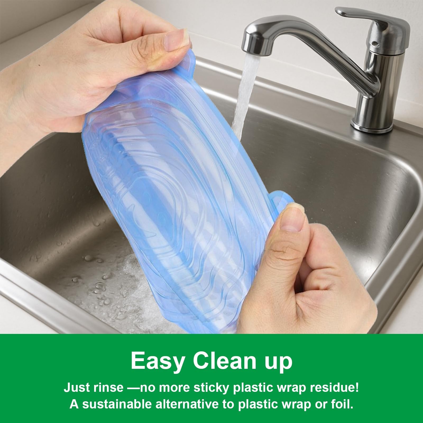 Smrtcol stretch lid 7-7in cover fits big bowls and stacks for storage.