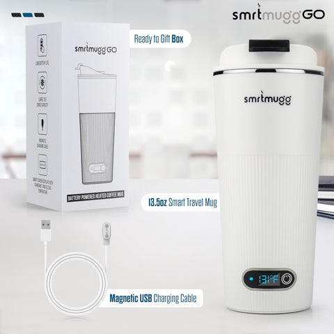 SmrtMugg GO shows Fahrenheit and Celsius temperature on its display.