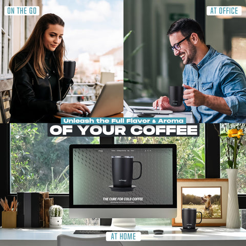 SmrtMugg Pro ergonomic handle design ensures comfortable grip during busy mornings.