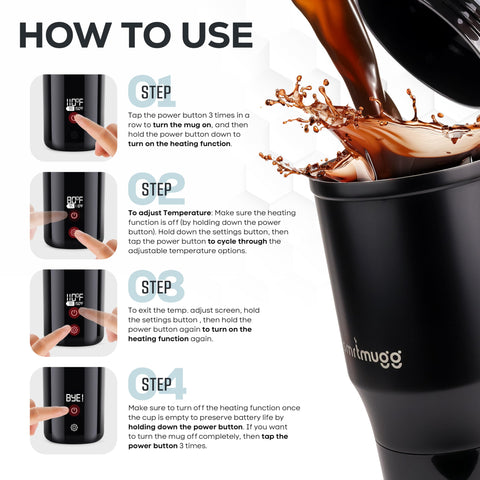 SmrtMugg TITAN 15-hour battery supports long daily use.