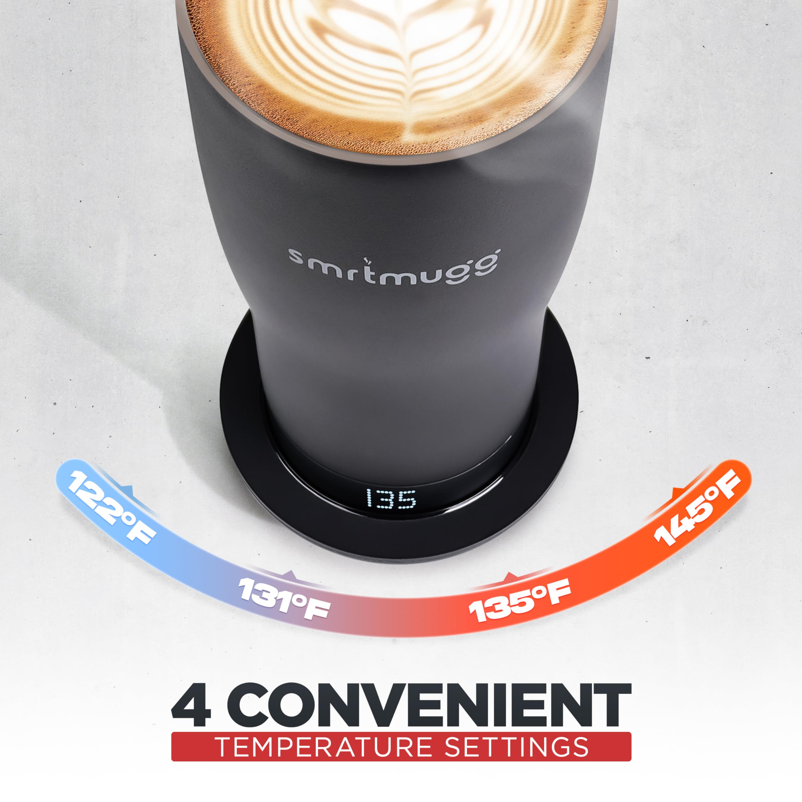 SmrtMugg X heated mug with magnetic slider cover open for easy cleaning