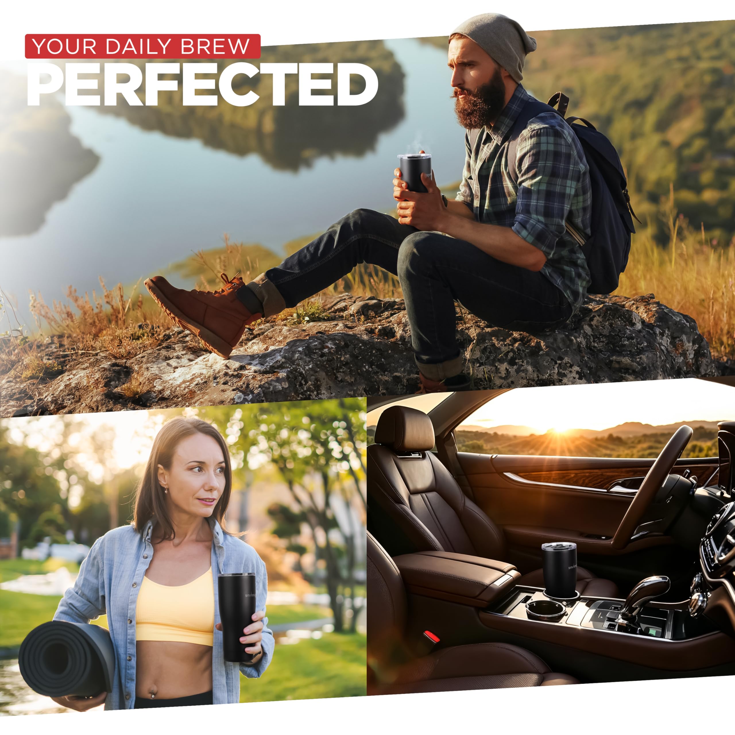 SmrtMugg X heated mug temperature control demonstrating adjustable heat settings