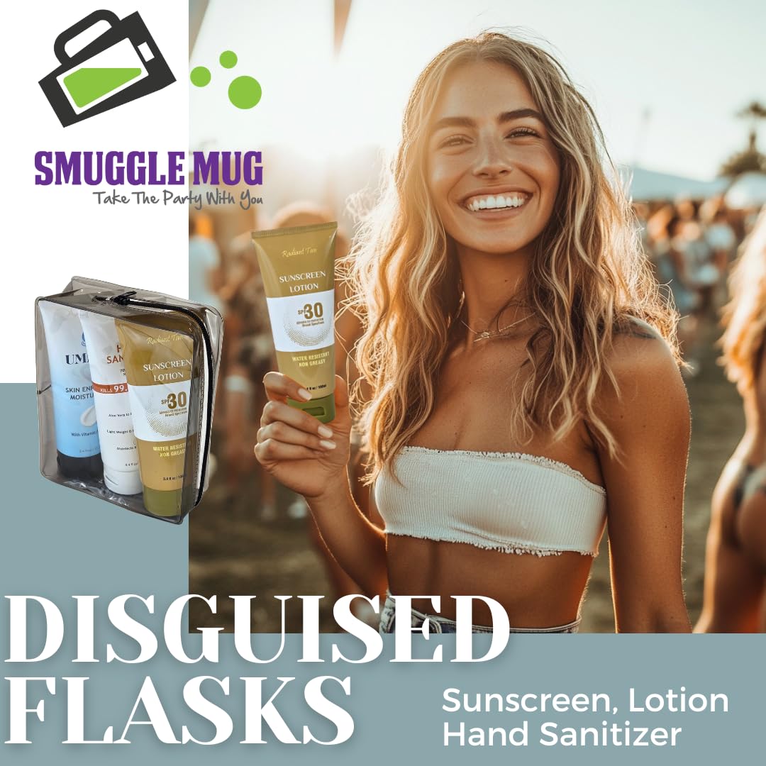 Smuggle Mug Lotion Flasks three-pack for versatile travel containers.