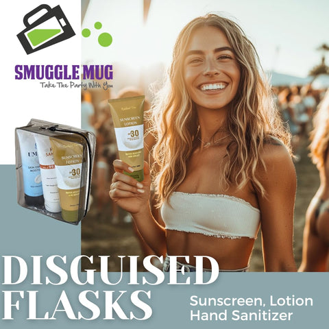 Smuggle Mug Lotion Flasks three-pack for versatile travel containers.