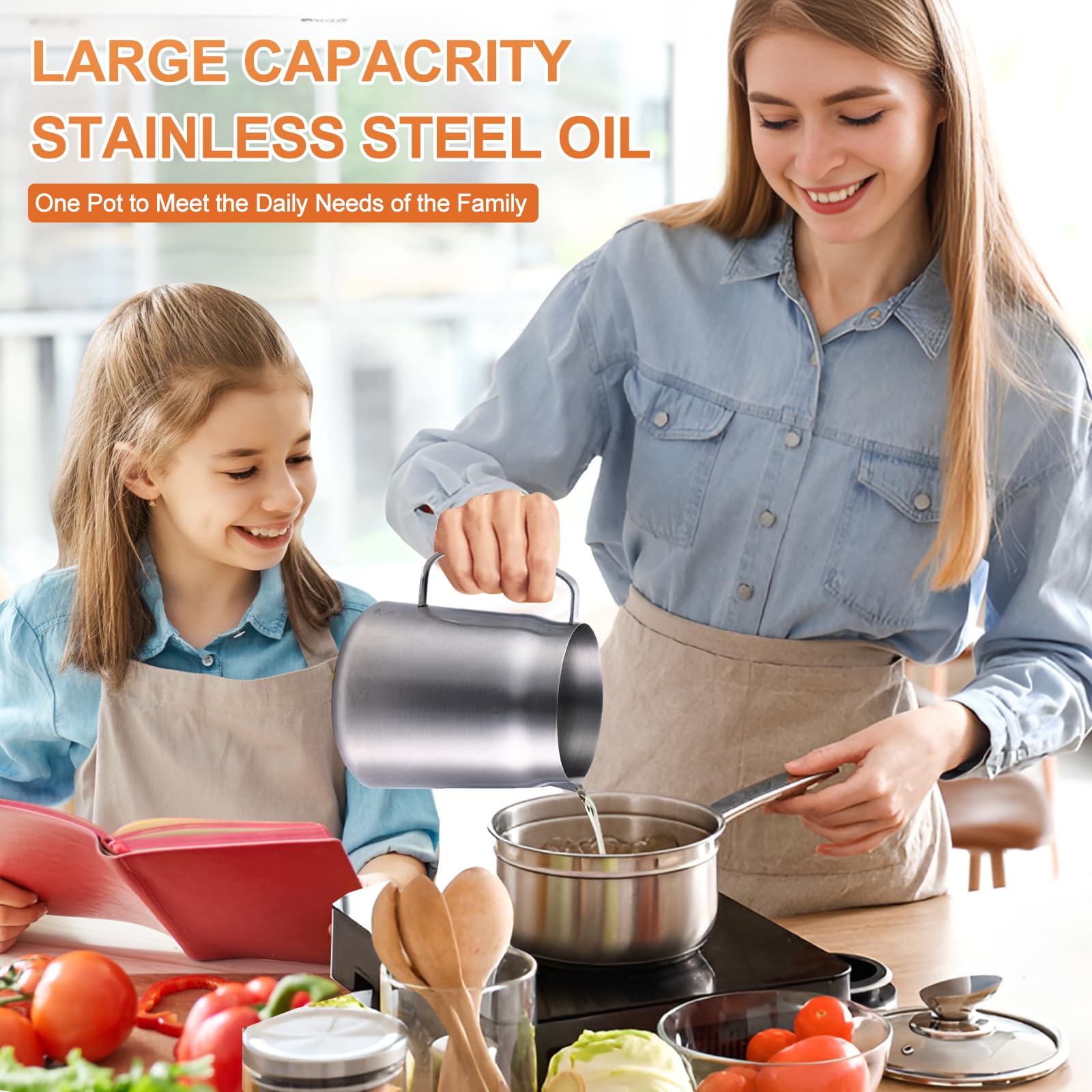 Smwmwon 2-in-1 oil strainer purifies oil for cleaner cooking.