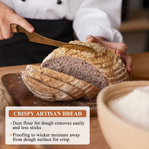 SnailDigit artisan bread proofing basket promotes even moisture and airflow