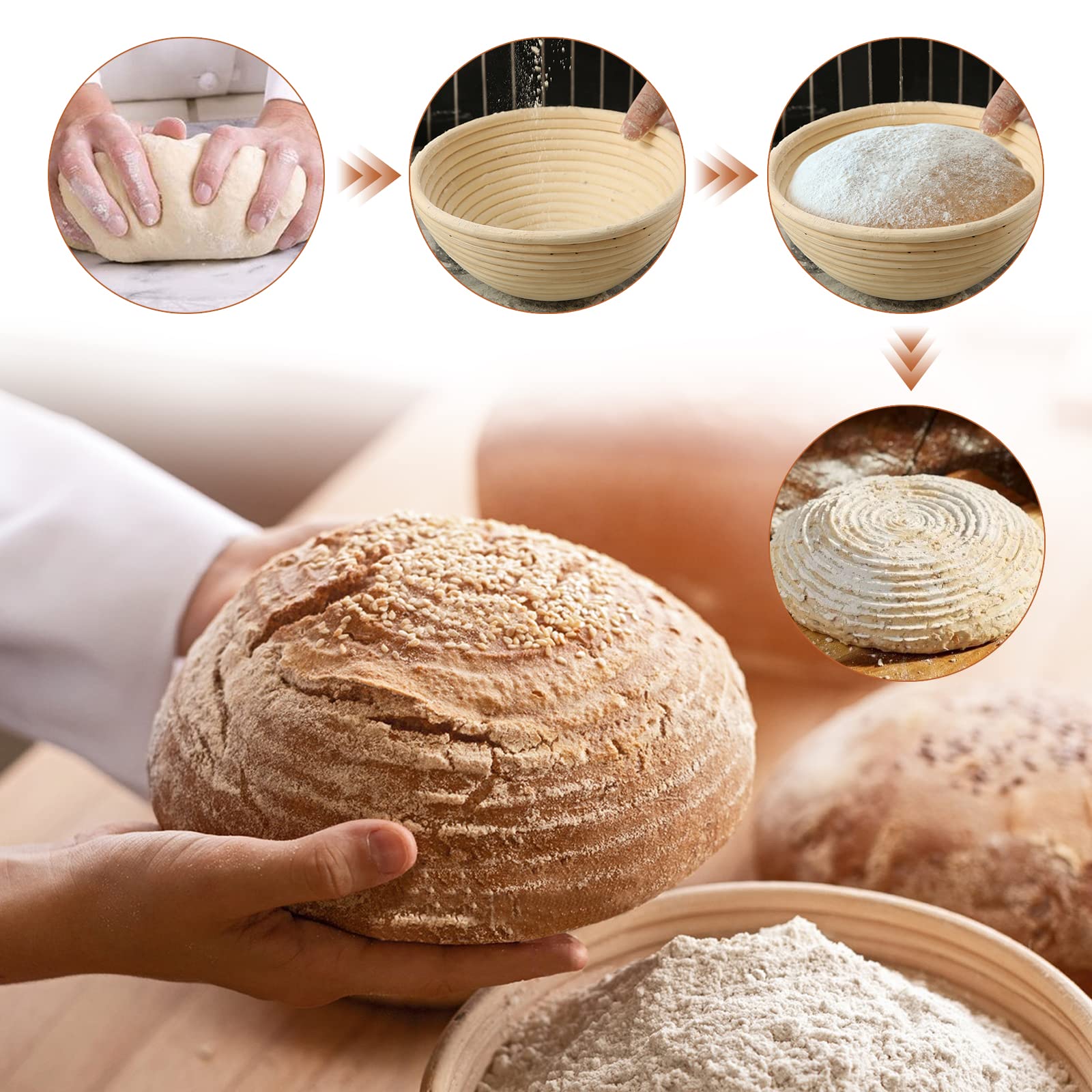 SnailDigit flour dusting prevents sticking for easy dough transfer