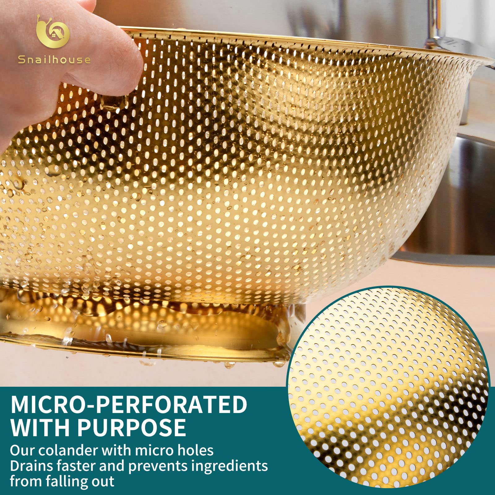 Snailhouse colander is dishwasher-safe for easy cleanup after meals.