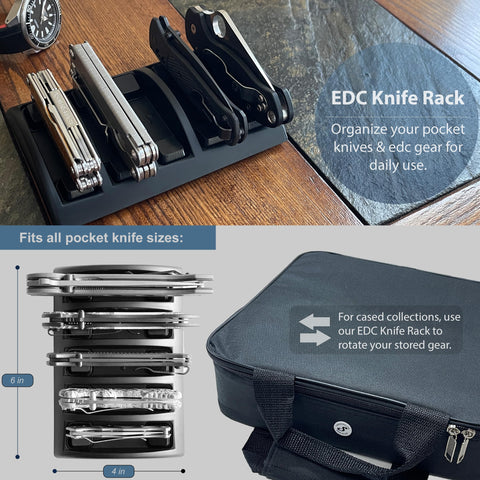 Snakebelly EDC Knife Rack curved design keeps knives within reach