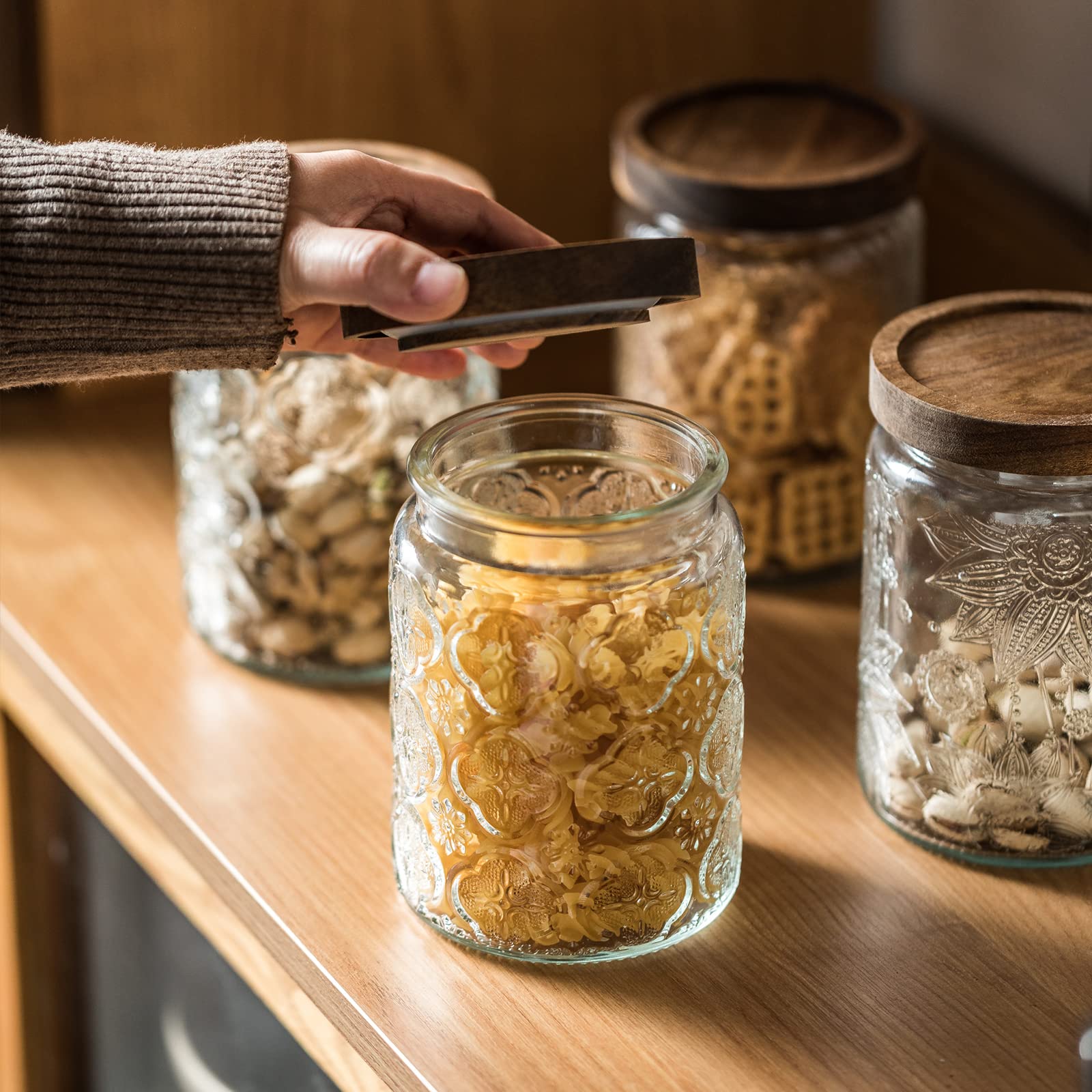 Snminetal kitchen decor jar adds retro charm to the counter.