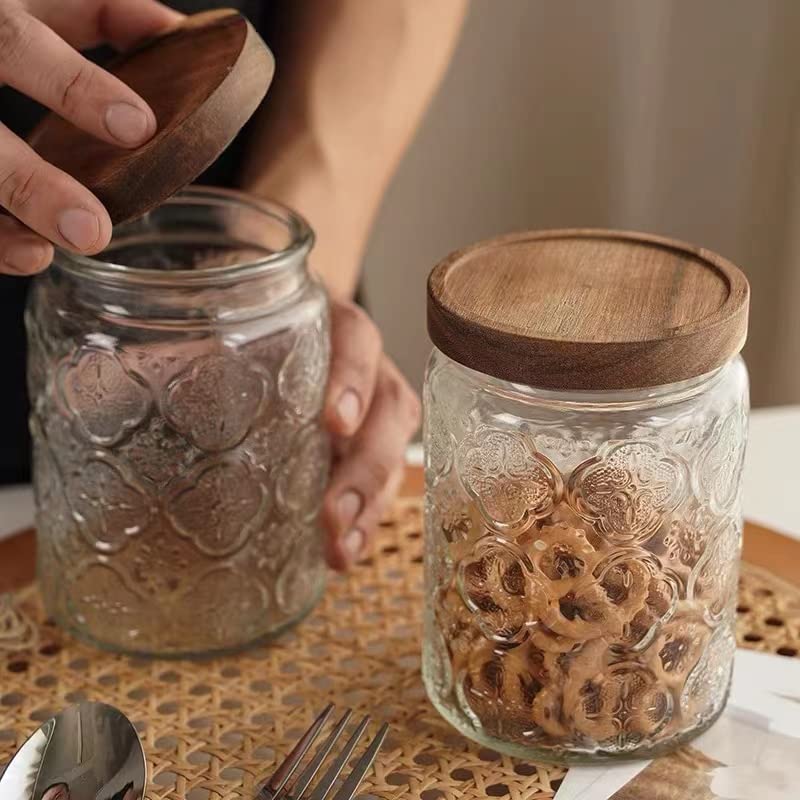 Snminetal jar stores rice, sugar, or flour with clear visibility.