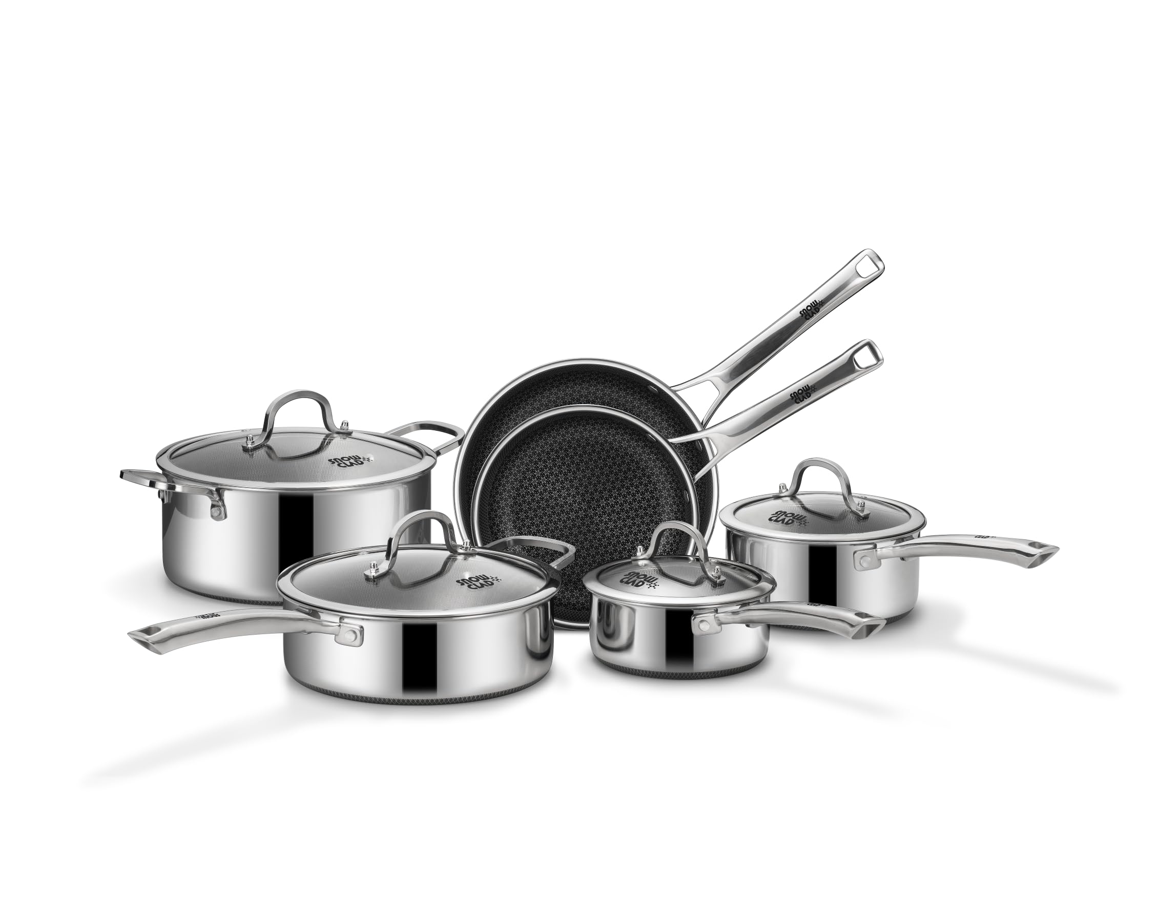 Snowclad 10-piece induction cookware set for versatile daily cooking