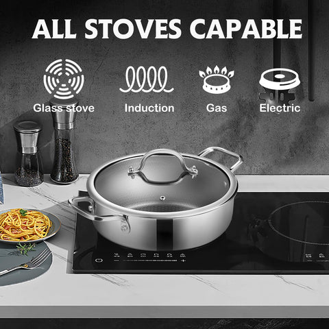 SNOWCLAD dishwasher-safe pan ready for easy cleanup after meals.