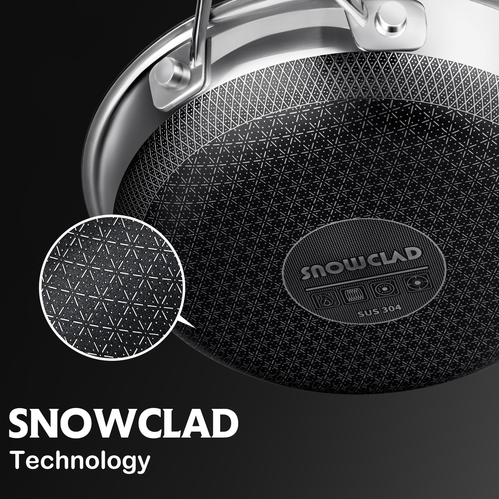 Snowclad 3.6qt sauté pan with lid for sautéing and braising