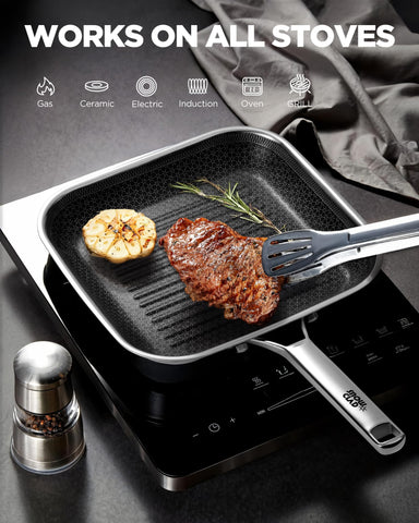 SNOWCLAD stainless steel grill pan showcasing durable construction for daily use.