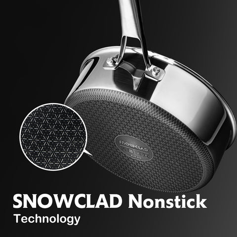 SNOWCLAD universal cooktop compatibility for versatile kitchen use.
