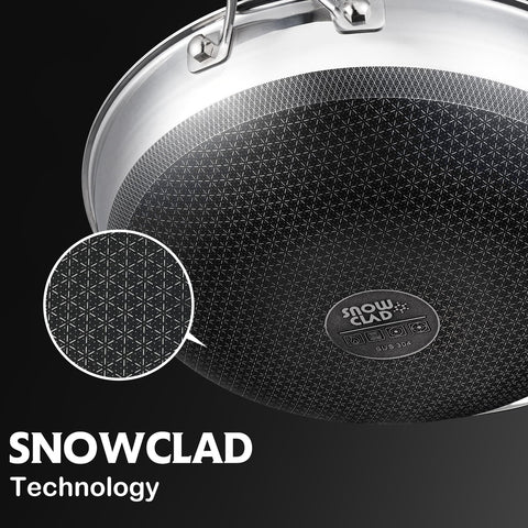 SNOWCLAD Wok universal stovetop compatibility supports induction, gas, electric, and more.