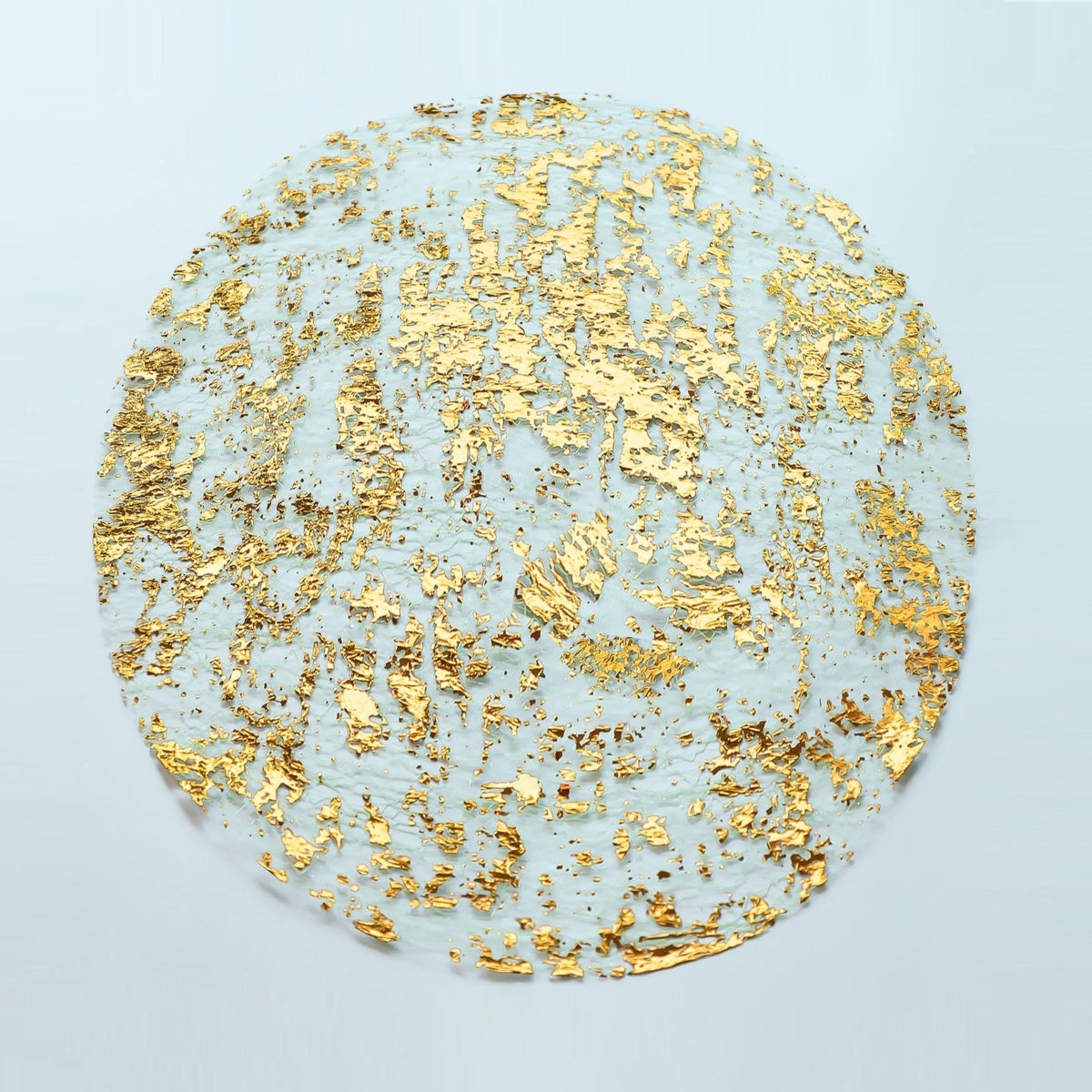 Snowkingdom gold disposable placemats, 13-inch round mesh for glamorous events.