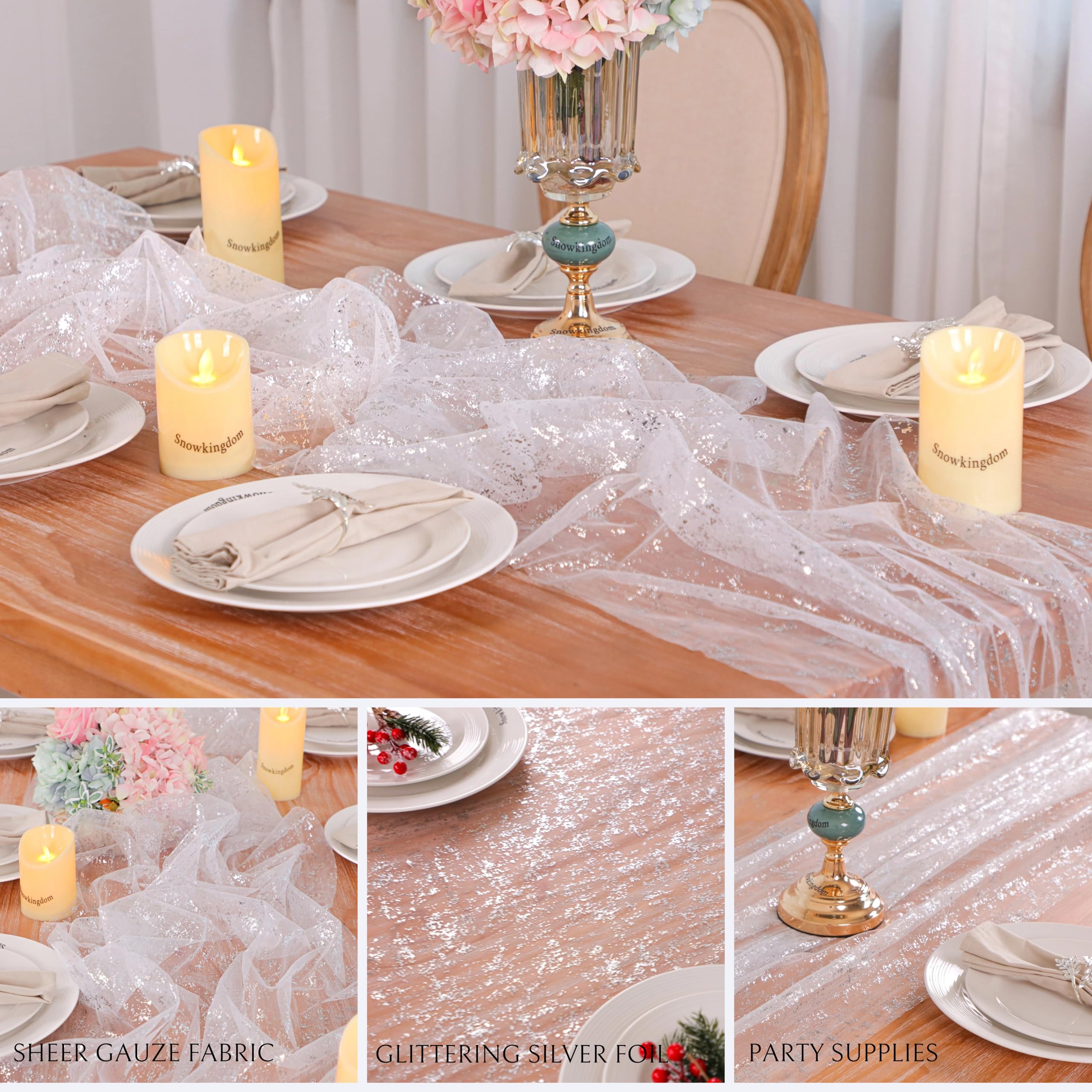 Snowkingdom lightweight runner suitable for indoor or outdoor events.