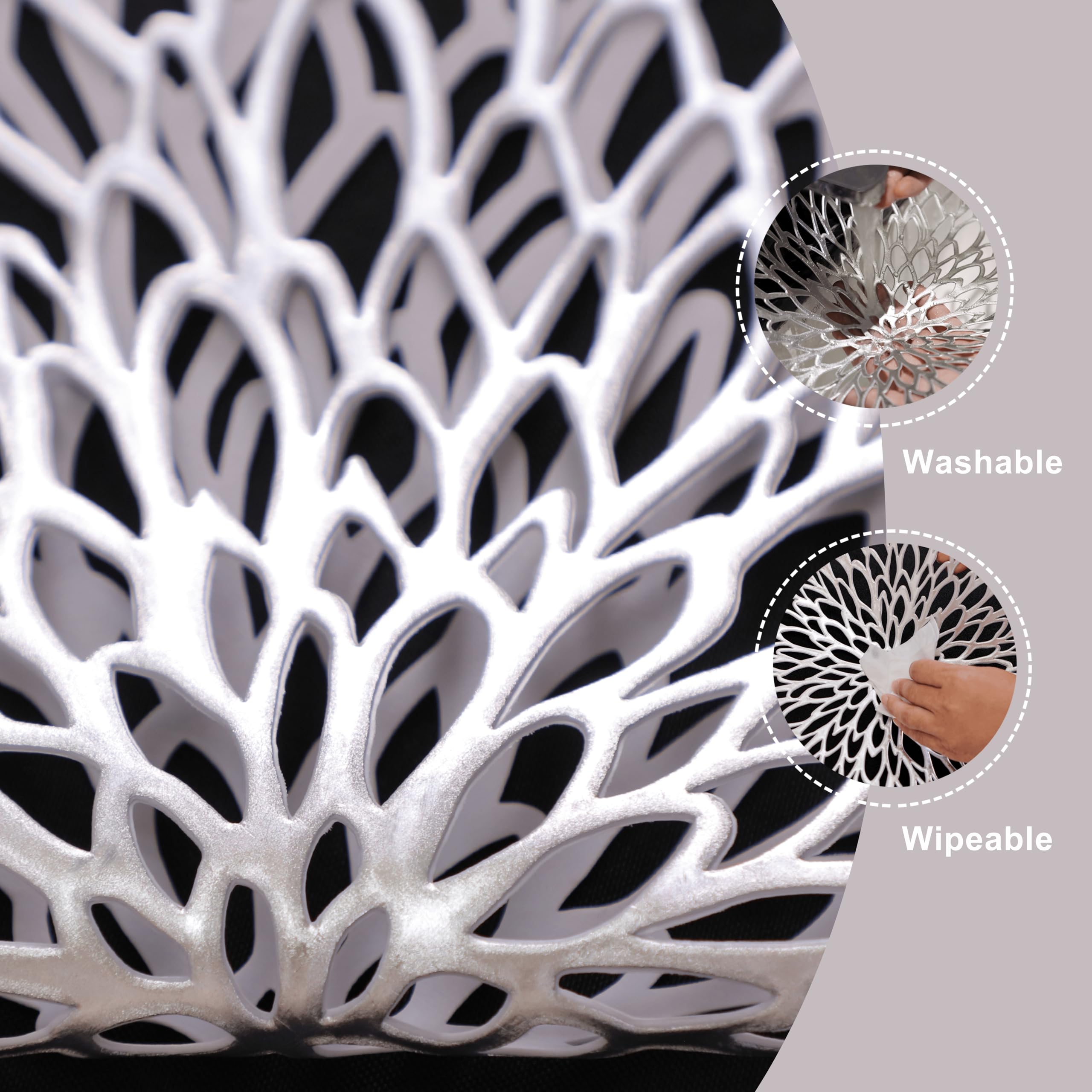 Snowkingdom placemats used as decorative accents for walls or tabletops