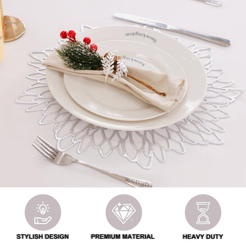 Snowkingdom placemats set up for a winter dining scene