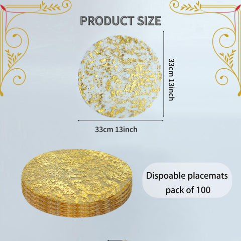 Snowkingdom round placemats create a refined dining setting.