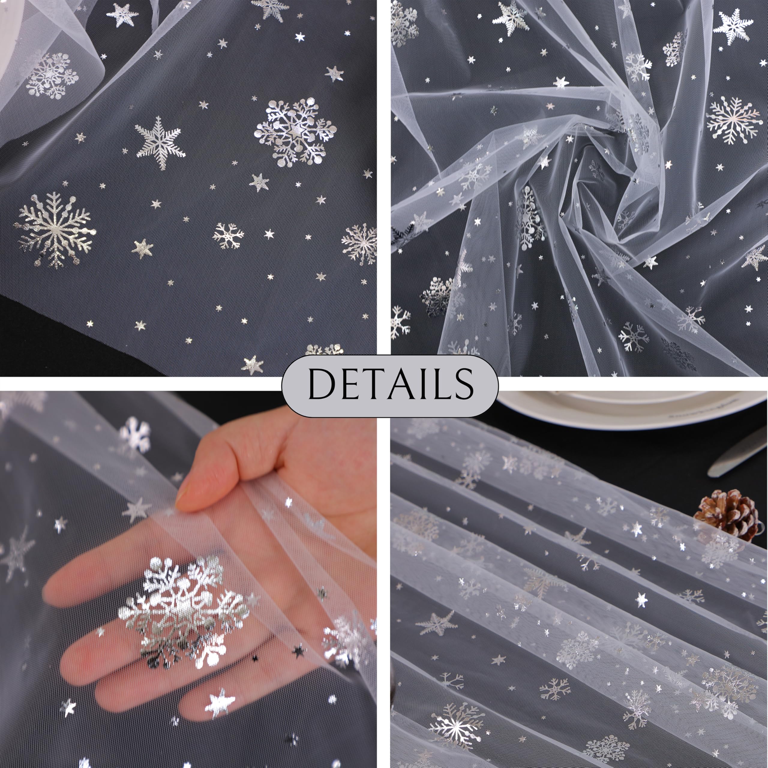 Snowkingdom closeup of sequins shows glittering winter sparkle.