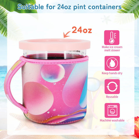User holding pint with Snowso sleeve for hands-free, comfortable transport