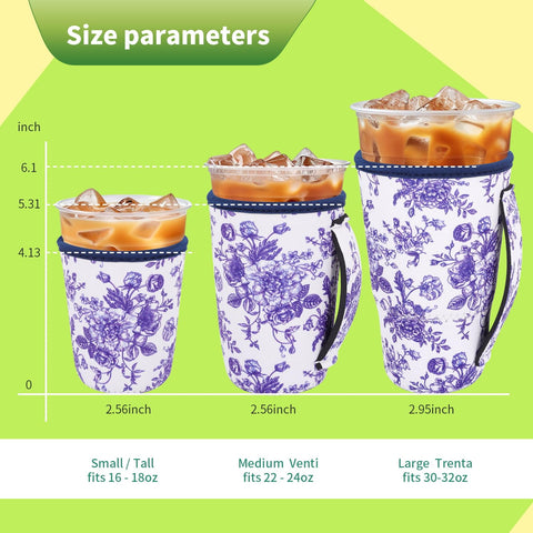 Snowso small 16-18oz sleeve in floral porcelain pattern, no handle.