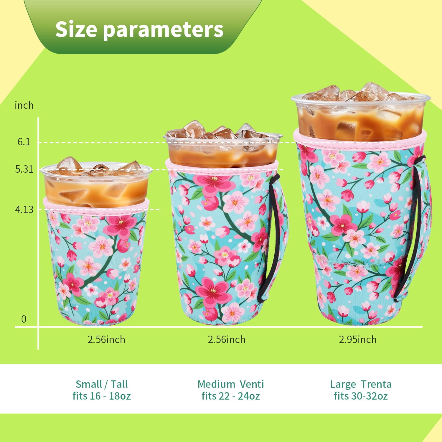 Snowso small 16-18oz sleeve provides secure grip and reduces condensation.