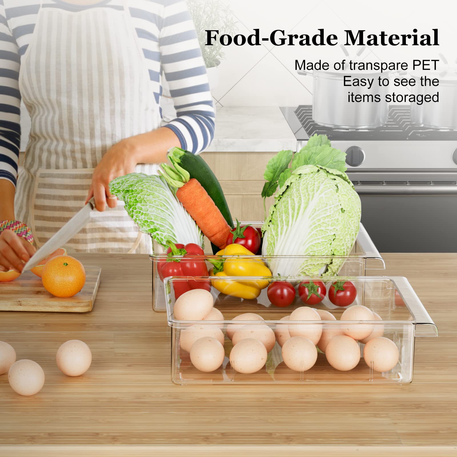 SNSLXH 2-pack fruit drawer organizer keeps berries fresh and easy to grab.