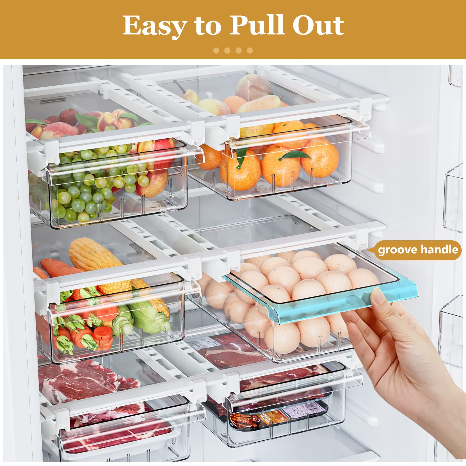 SNSLXH 2-pack under-shelf drawer helps maximize fridge space.