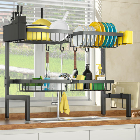 SNSLXH space-saving dish rack helping keep the kitchen tidy