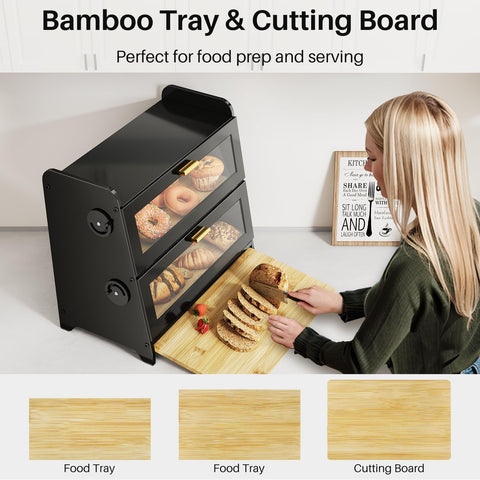 SNTD Bread Box dual-zone storage keeps breads in ideal conditions