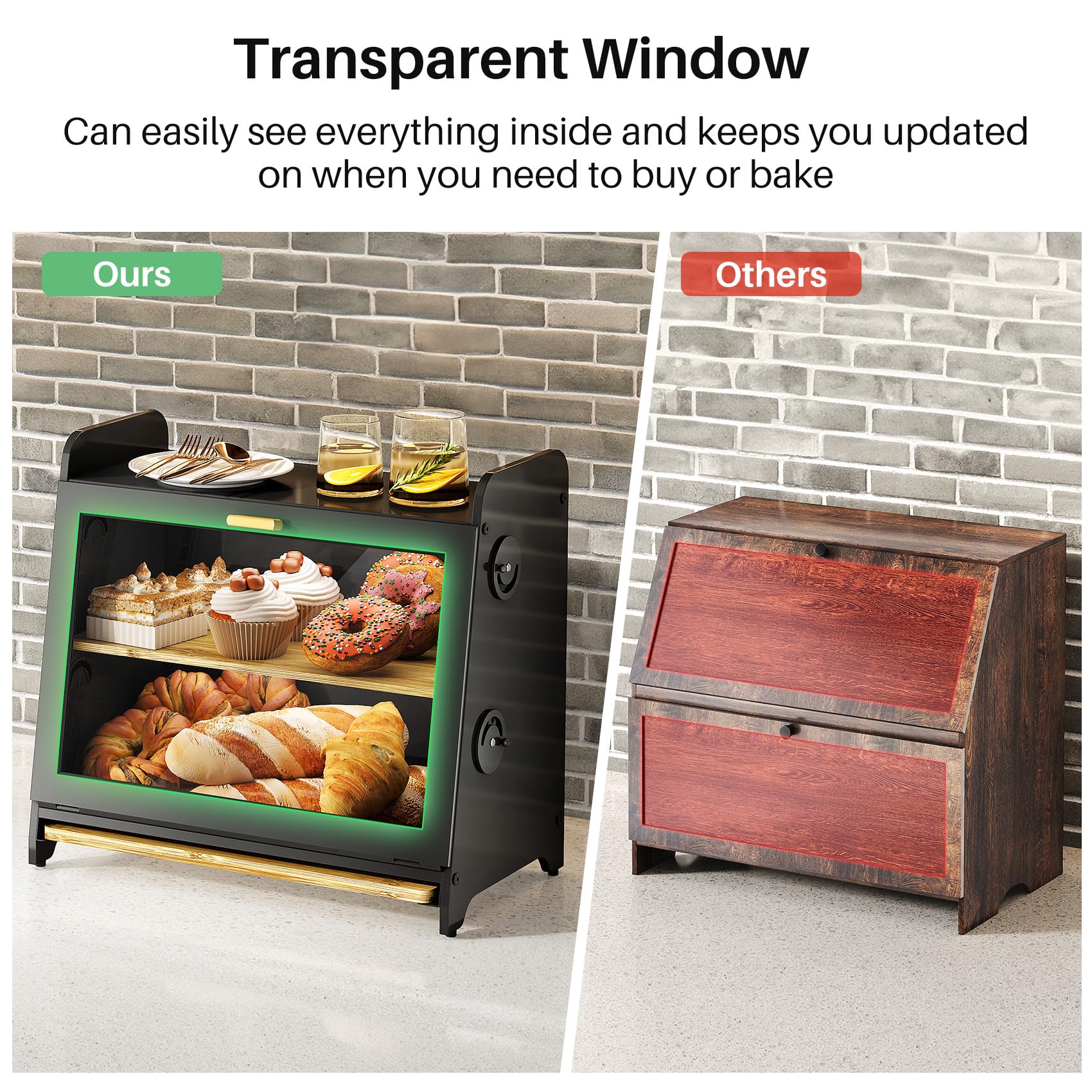 SNTD Bread Box metal frame supports durable daily use.