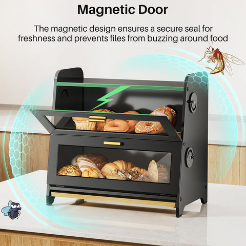SNTD Bread Box transparent door lets you check freshness at a glance