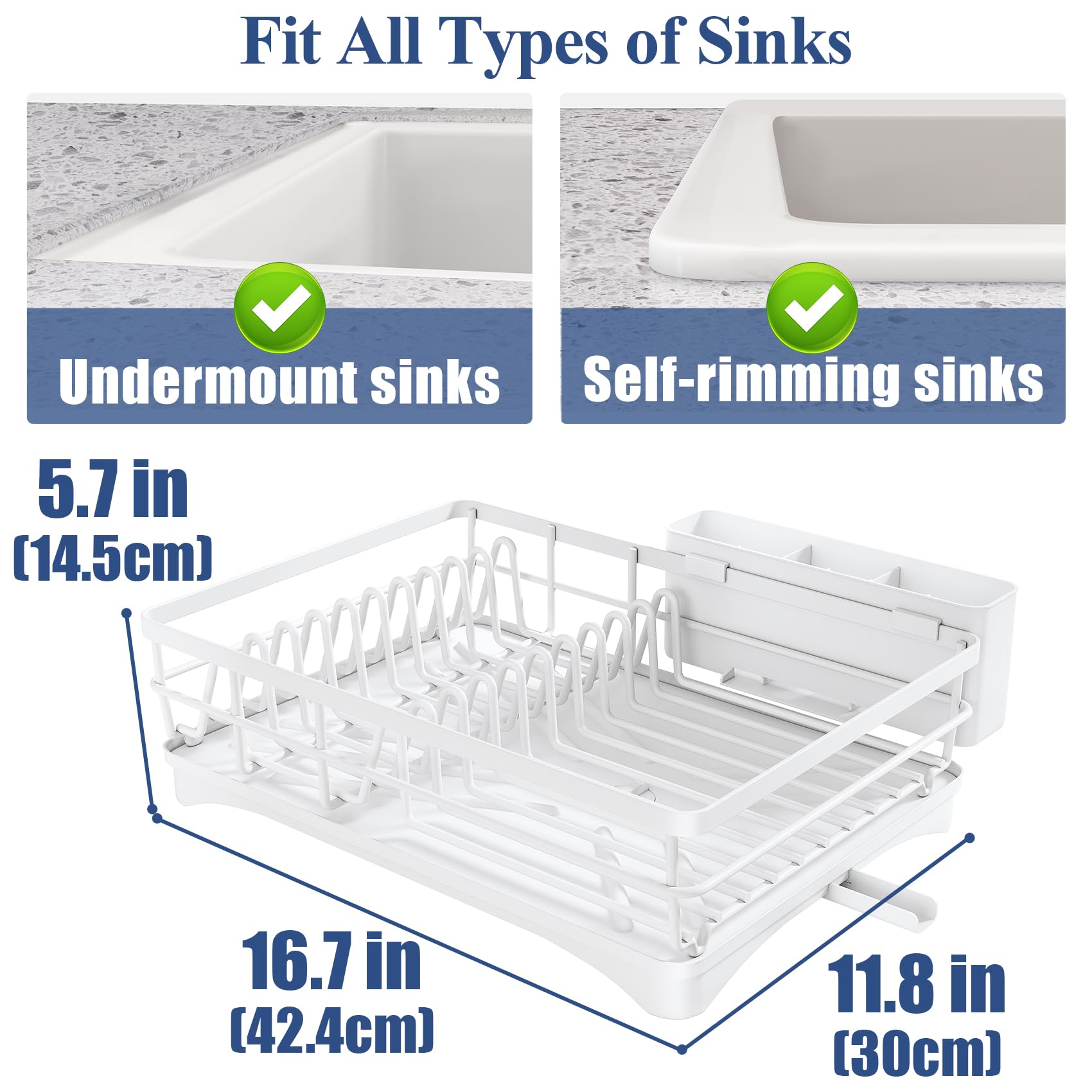 SNTD dish drying rack in anti-rust metal construction stays durable and reliable.