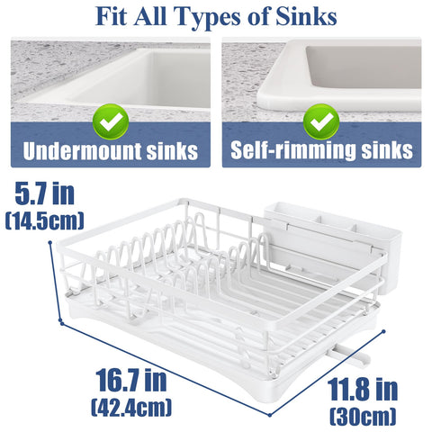 SNTD dish drying rack in anti-rust metal construction stays durable and reliable.