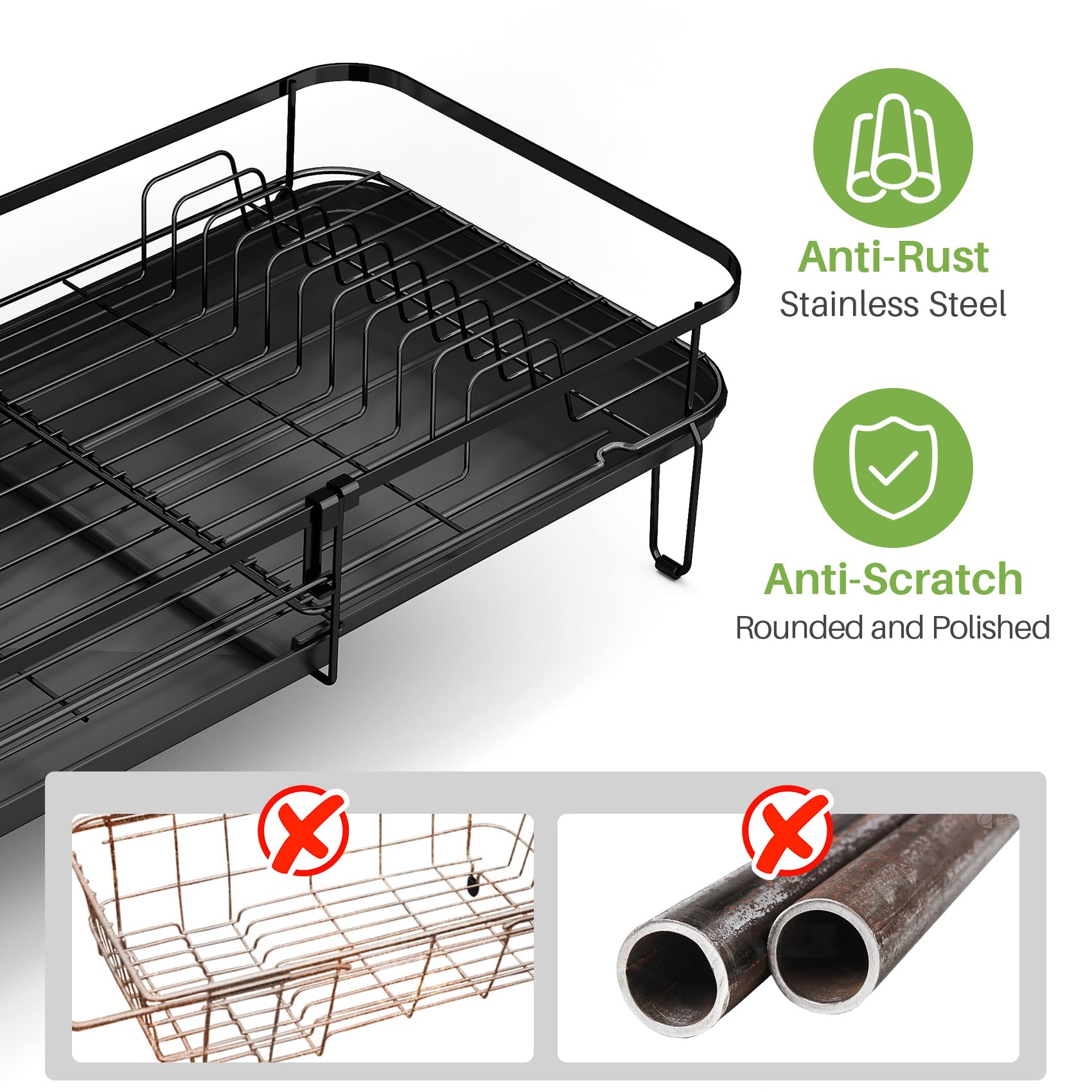 SNTD Dish Drying Rack bowl rack neatly holds bowls and plates