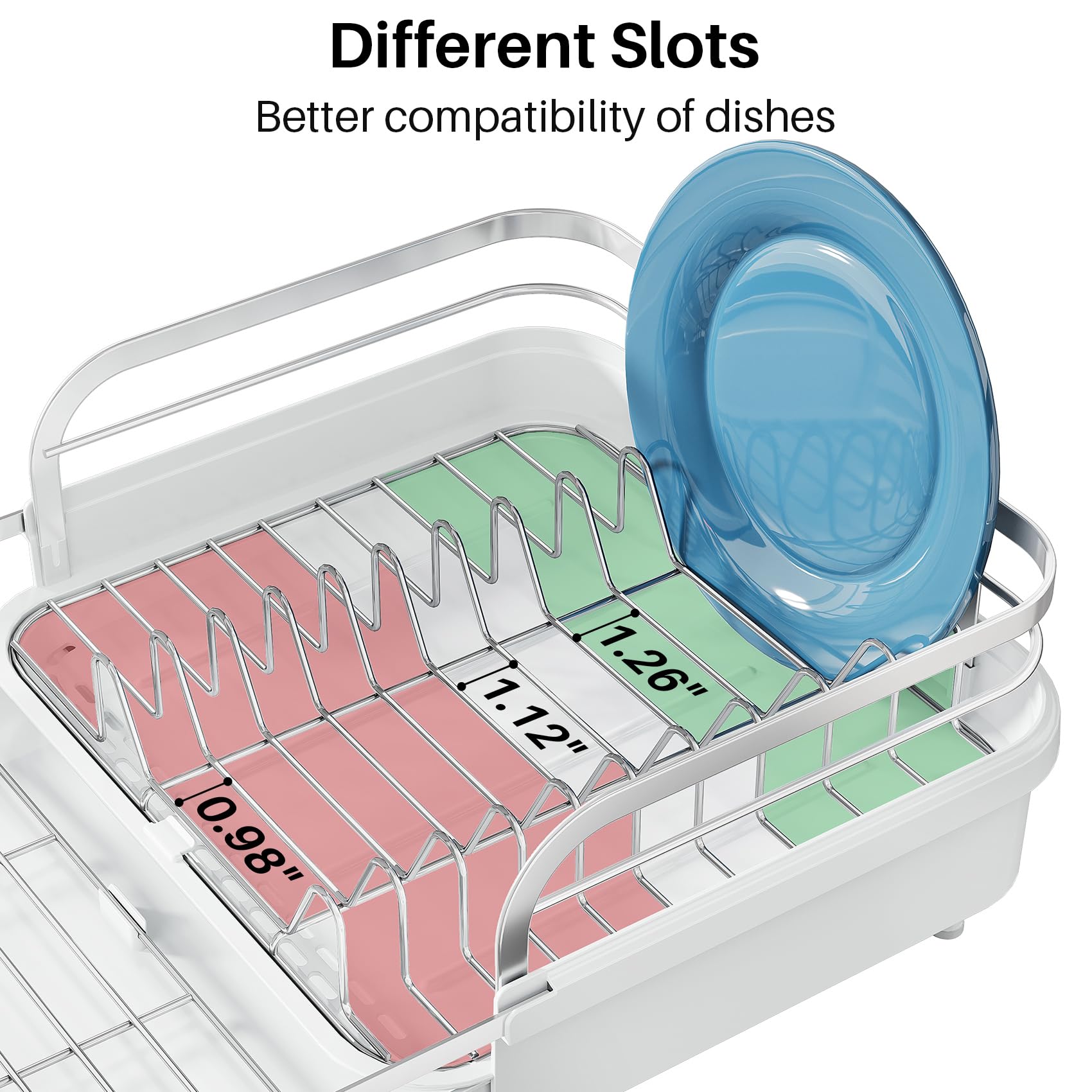 SNTD dish drying rack compact-design fits small counters.