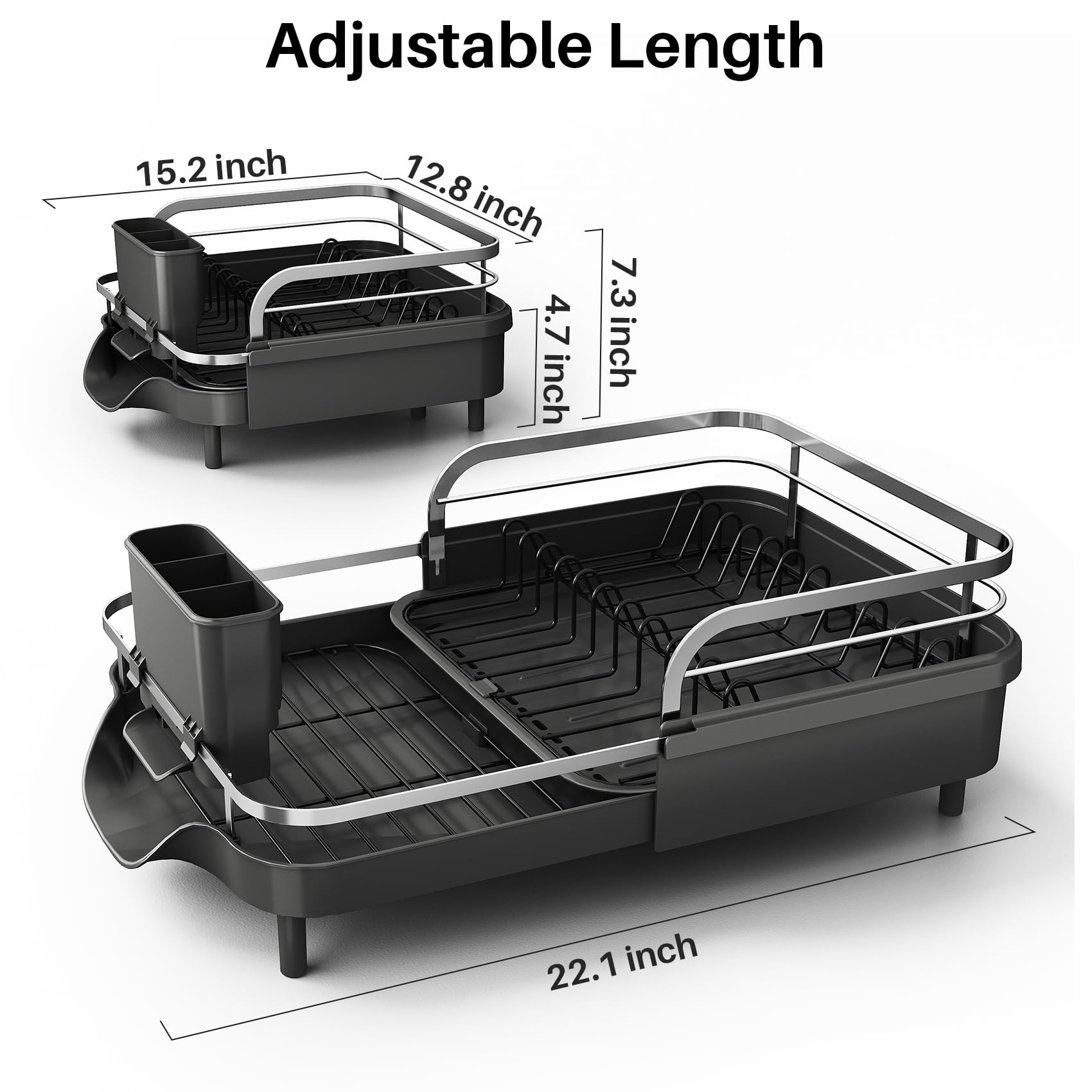 SNTD drainage tray with angled outlet keeps countertops dry.