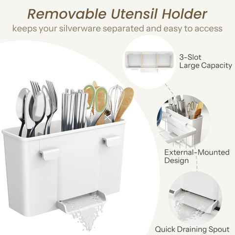 SNTD Dish Drying Rack elevated legs fit various sink styles.