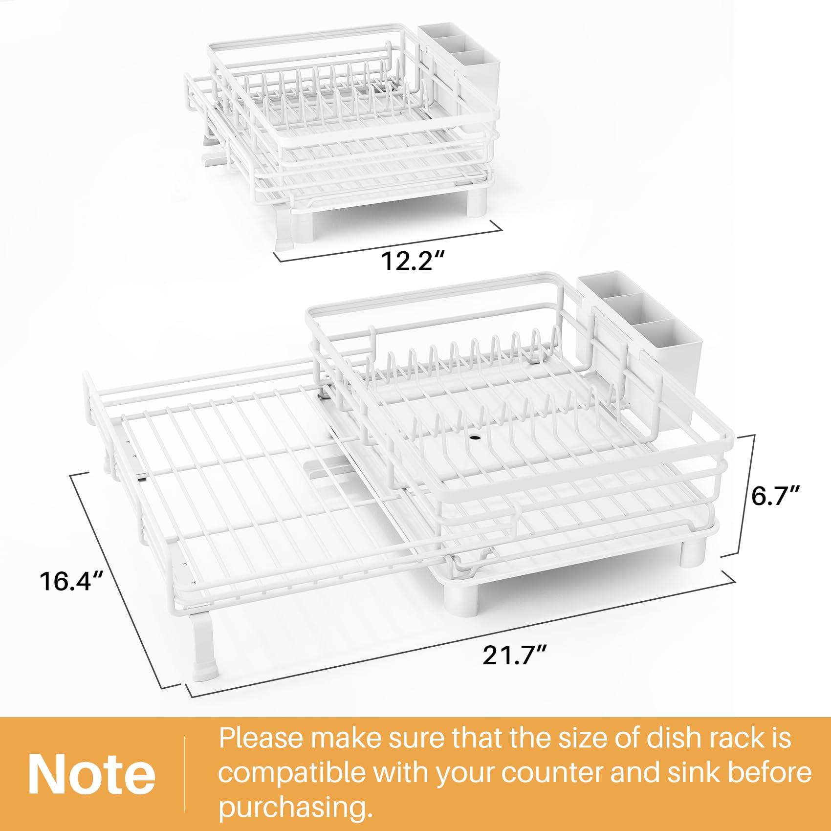 SNTD dish drying rack large capacity holds plates, bowls, and utensils.