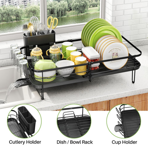 SNTD Dish Drying Rack metal construction supports daily use